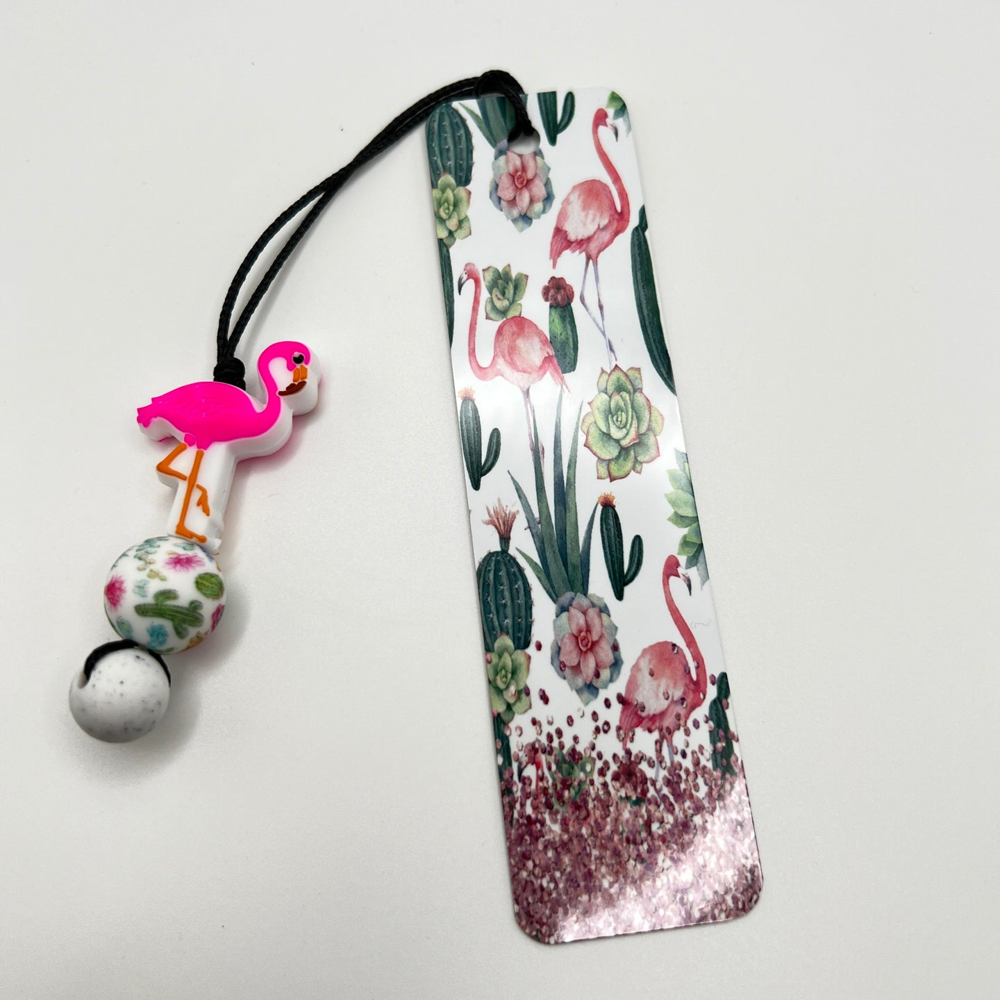 Flamingo Succulent Bookmark w/Beads